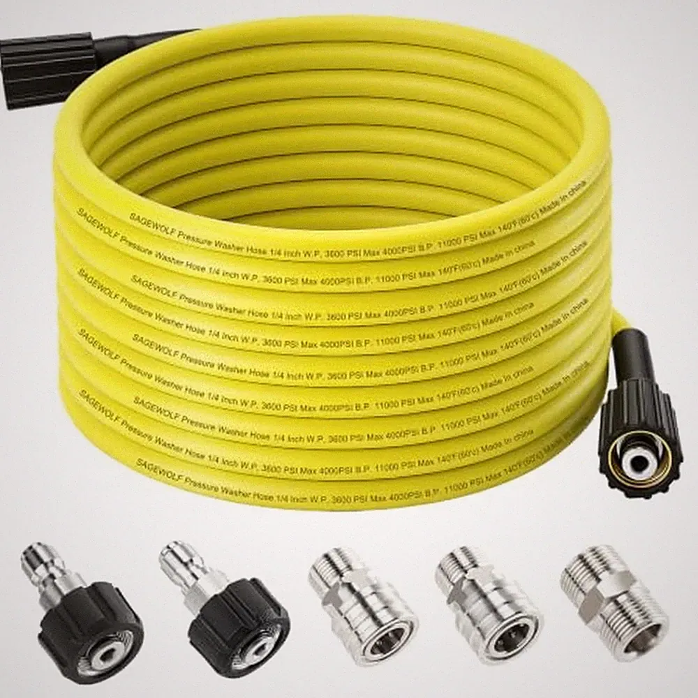 Pressure Washer Hose, 25 FT Flexible Kink Resistant Power Washer Hose 25FT