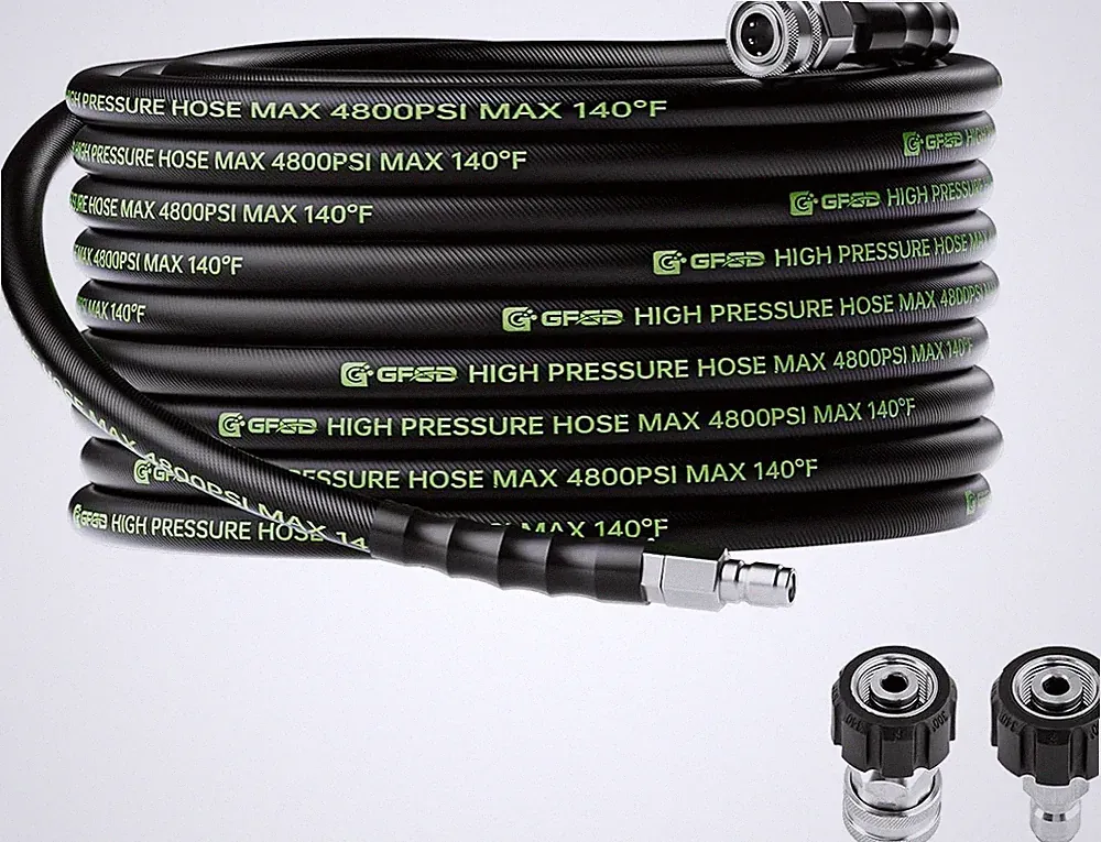 Pressure Washer Hose 25 FT with 3/8” Quick Connect, 4800 PSI Kink Resistant I...