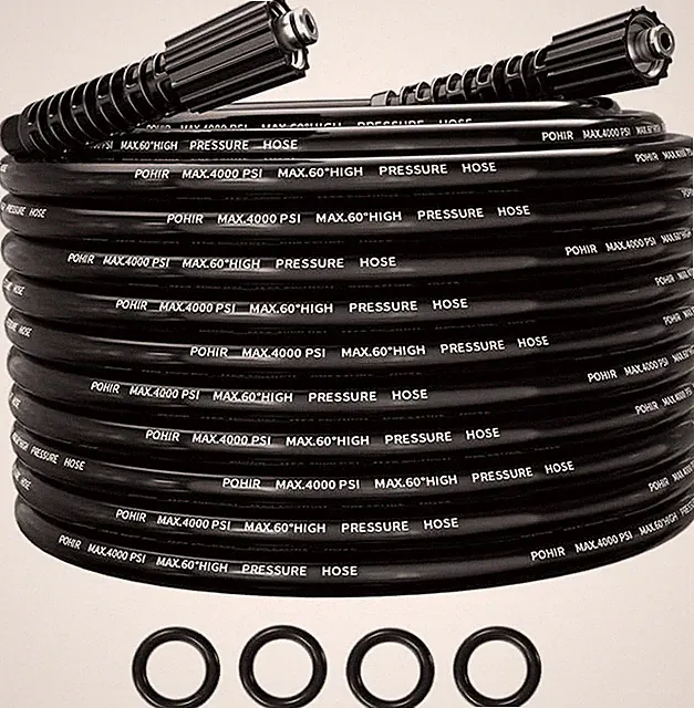 Pressure Washer Hose 25FT 4000PSI, 1/4 Inch M22 Kink Resistant Power Washing Rep