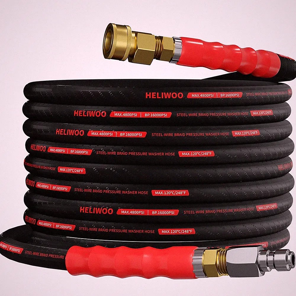 Pressure Washer Hose 25FT 4800 PSI, 3/8'' Steel Wire Braided Kink Resistant P...