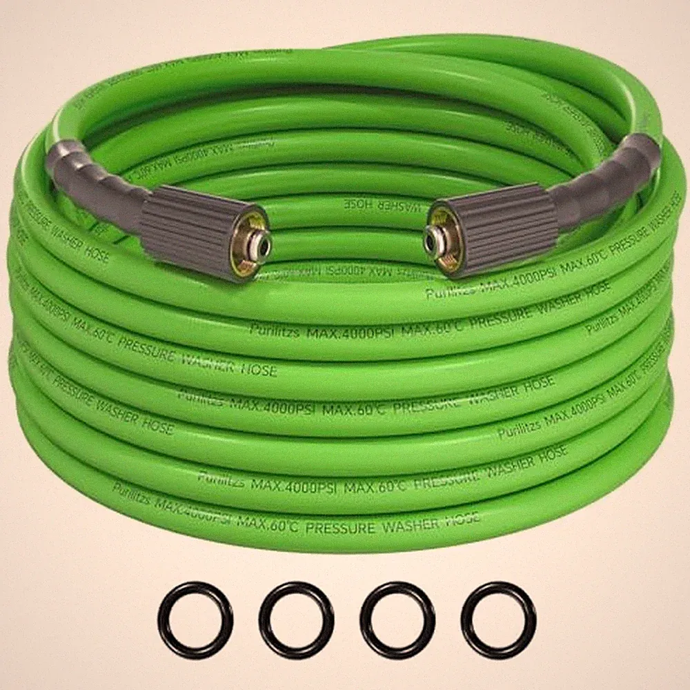 Pressure Washer Hose 25FT, No Kink Power Washer Hose 4000PSI Verdant