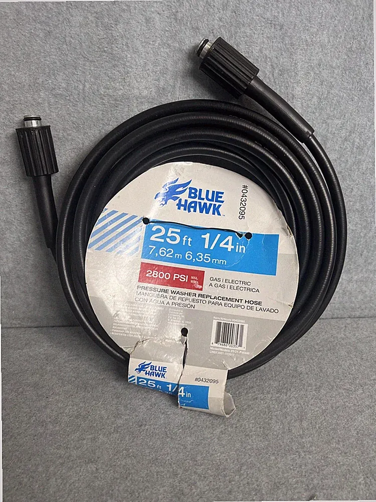 Pressure Washer Hose 2800 PSI Flexible Thermal Blue Hawk 0432095 25 Foot 1/4