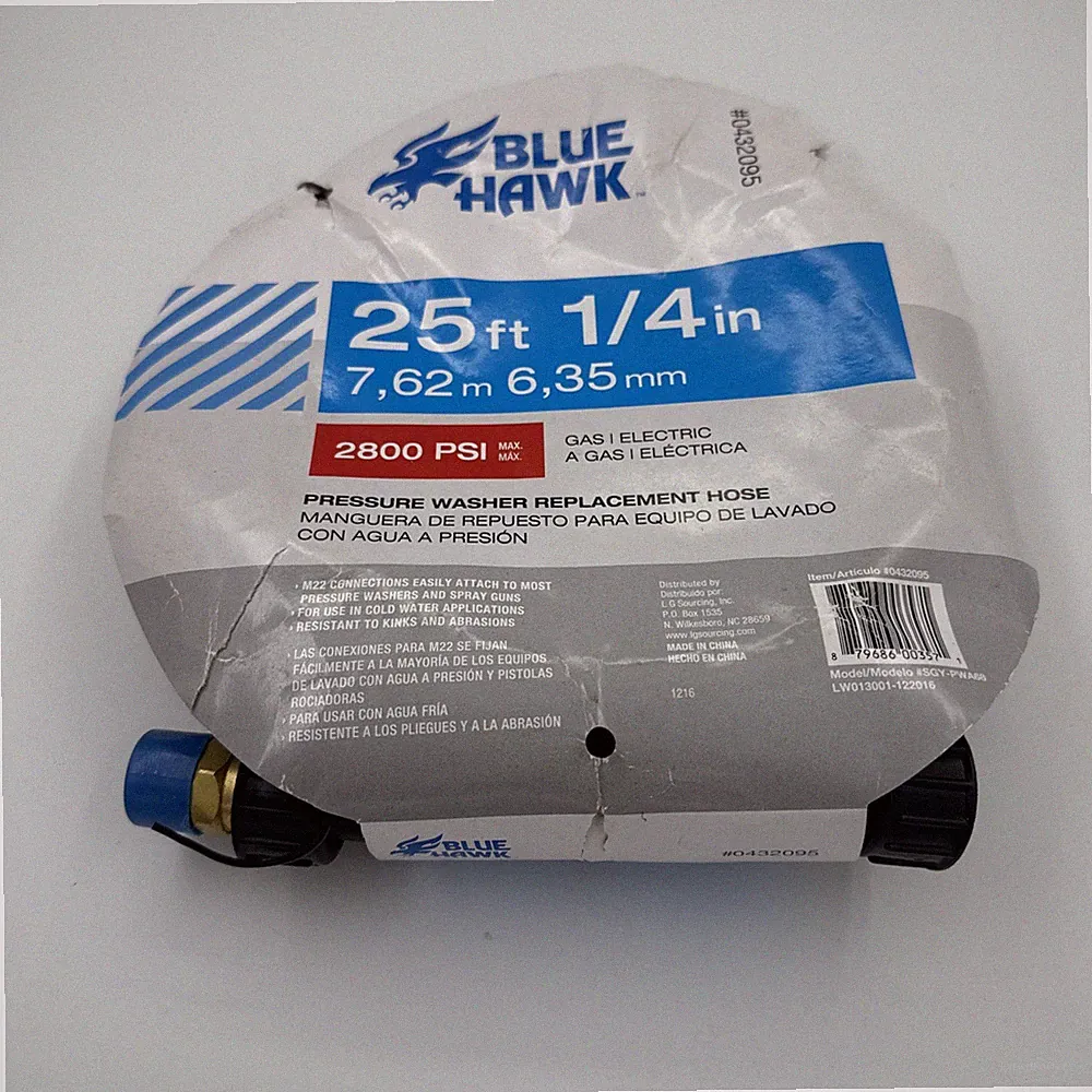 Pressure Washer Hose 2800 PSI Flexible Thermal Blue Hawk 0432095 25 Foot 1/4