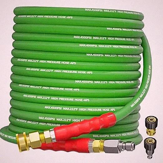 Pressure Washer Hose 3/8" for Cold and Hot Water 212°F, with Swivel 50FT Green