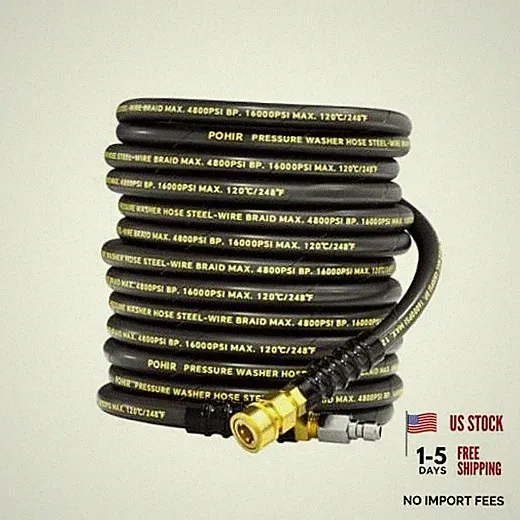 Pressure Washer Hose 3/8" ID Commercial Grade 50FT 4800PSI