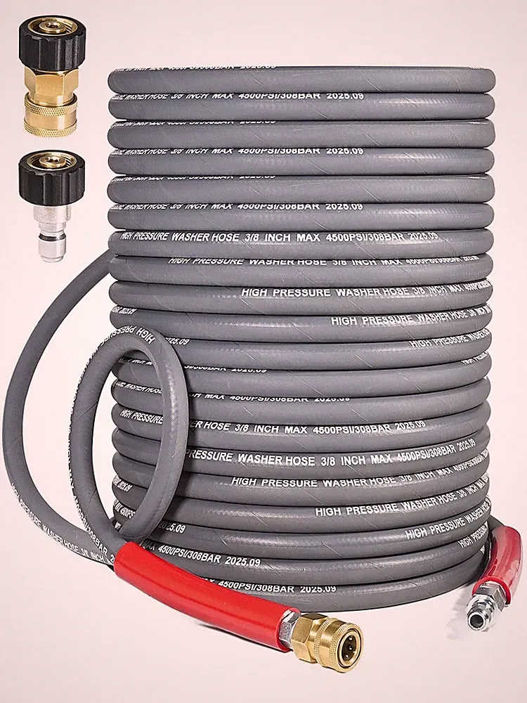 Pressure Washer Hose 3/8 X 100FT 4500 PSI Steel Braided Red 4501GL Coyardor Cold