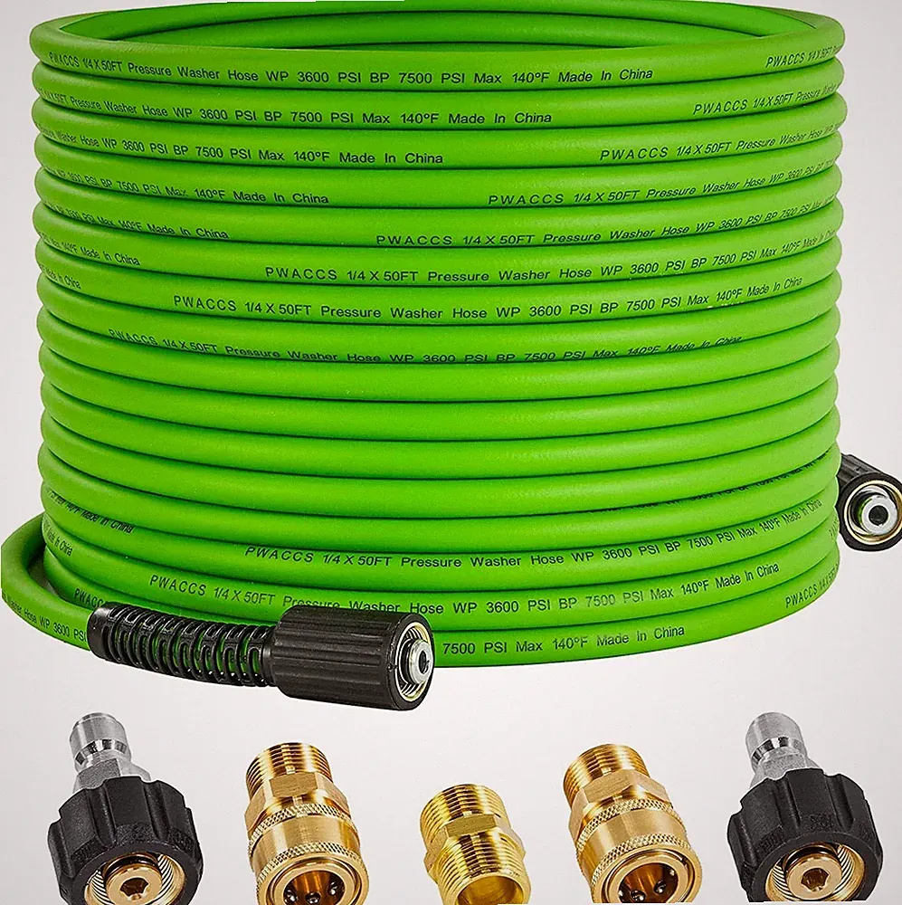 Pressure Washer Hose 3600 PSI 50 FT x 1/4 Inch Universal Replacement M22