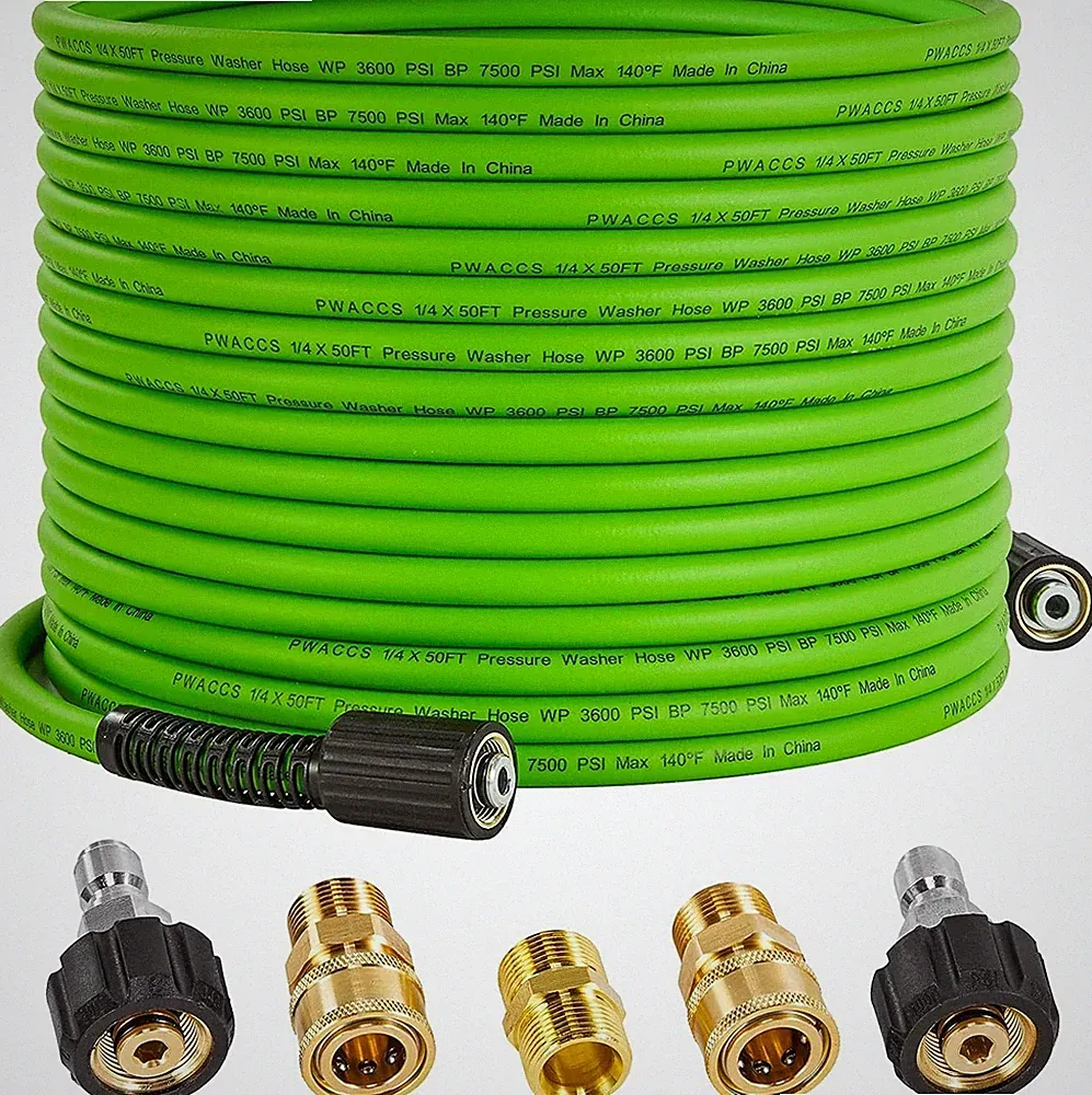 Pressure Washer Hose 3600 PSI 50 FT x 1/4 Inch Universal Replacement M22
