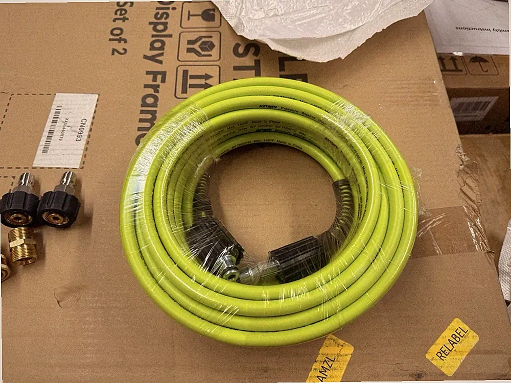 Pressure Washer Hose 3600 PSI 50FT + Quick Connect Couplers Adapter Kit