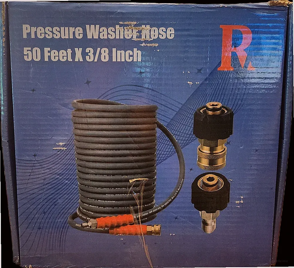 Pressure Washer Hose 50 Feet X 3/8 Inch for Hot and Cold Water Quick Connect