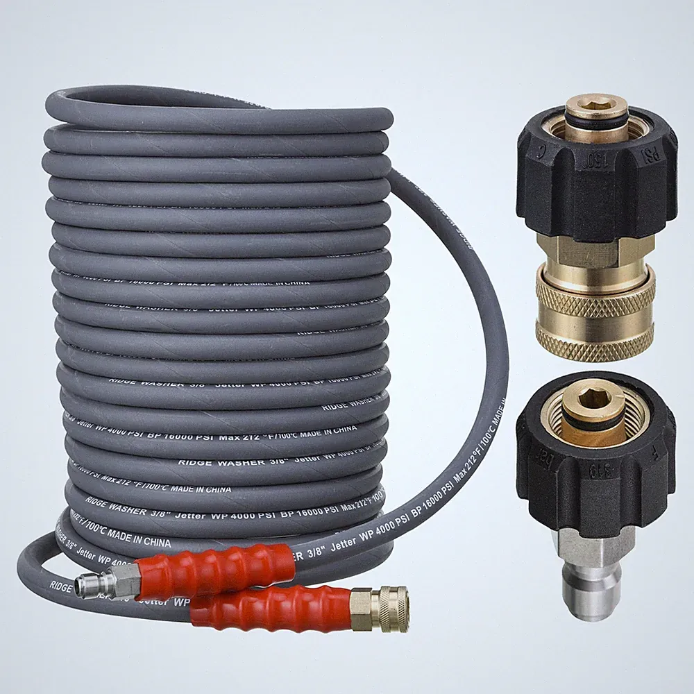 Pressure Washer Hose 50 Feet X 3/8 Inch For Hot And Cold Water With M22 14 Mm To