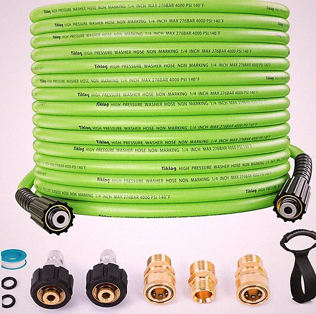 Pressure Washer Hose 50 FT 1/4”, 4000 PSI Kink Resistant High Pressure Replaceme