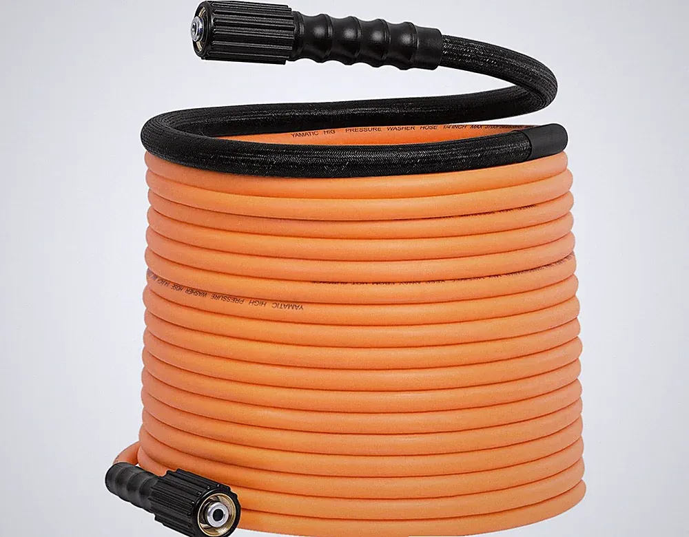 Pressure Washer Hose 50 FT, 1/4 Inch 3700 PSI Power Washer Hose M22, Flexible...