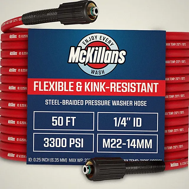® Pressure Washer Hose 50 ft - Flexible & Kink-resistant - Steel-Braided & Du...