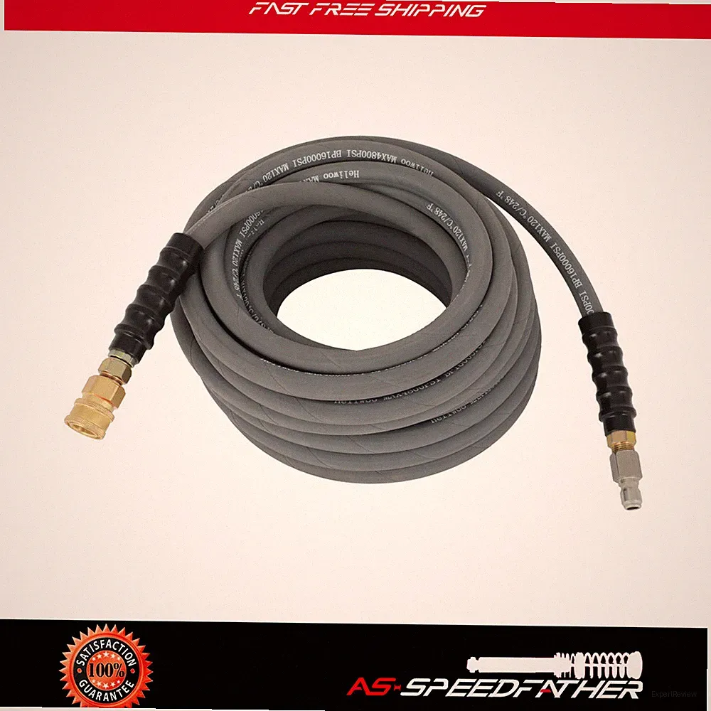 Pressure Washer Hose 50 ft foot 3/8" Gray 4000psi Hose Hot & Cold Water