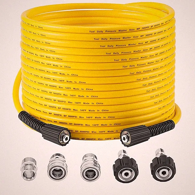 Pressure Washer Hose 50 FT X 1/4 inch 3600 PSI Kink Resistant with M22