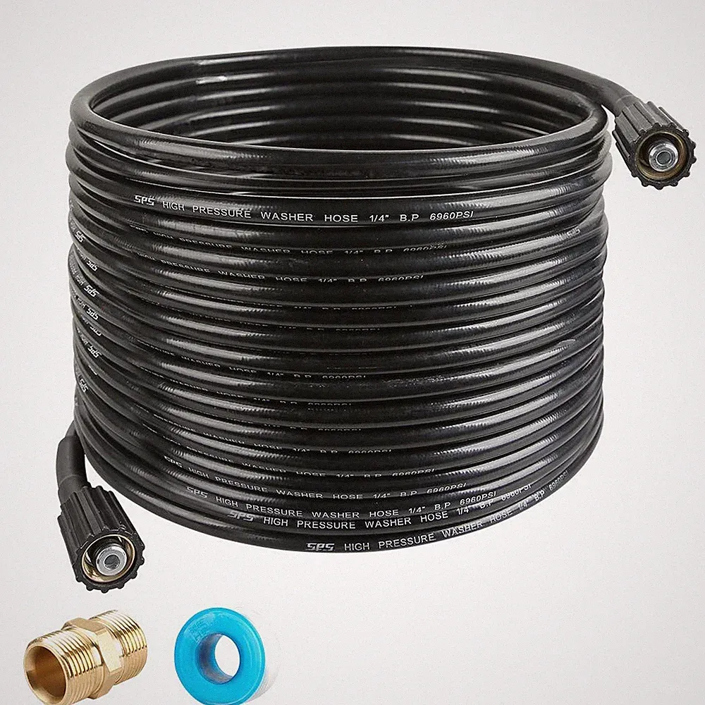 Pressure Washer Hose 50 FT X 1/4 Inch, Replacement Power Washer Hose for Most...