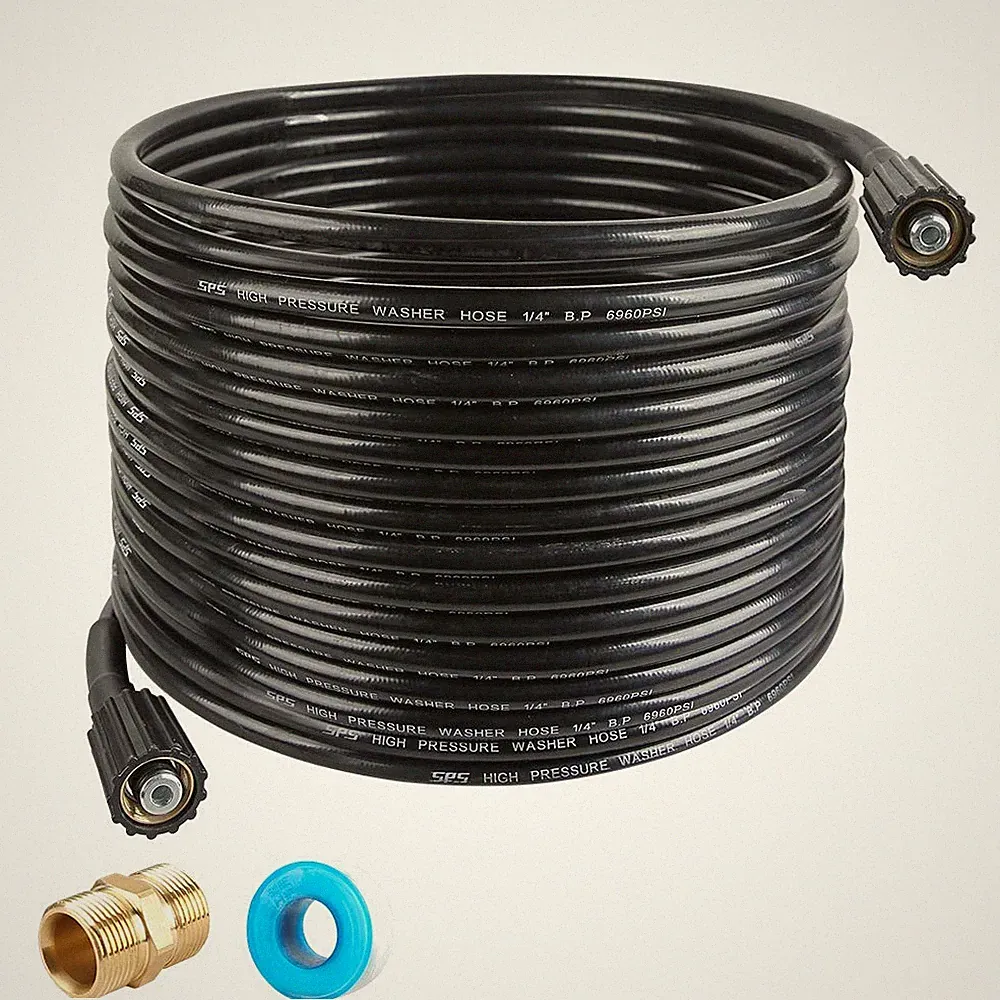 Pressure Washer Hose 50 FT X 1/4 Inch, Replacement Power Washer Hose for Most...