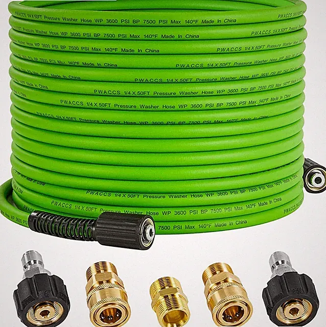 Pressure Washer Hose 50FT 1/4" 3600PSI Kink Resistant M22 Fittings Extension