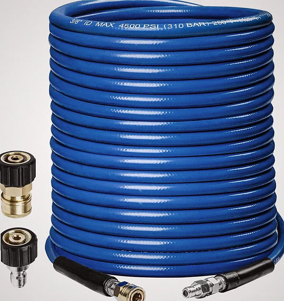 Pressure Washer Hose 50Ft 3/8",4500PSI Wear Resistant Replacement Hose for Gas&E