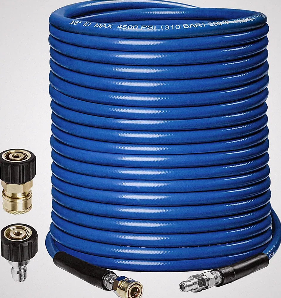 Pressure Washer Hose 50Ft 3/8",4500PSI Wear Resistant Replacement Hose for Gas&E