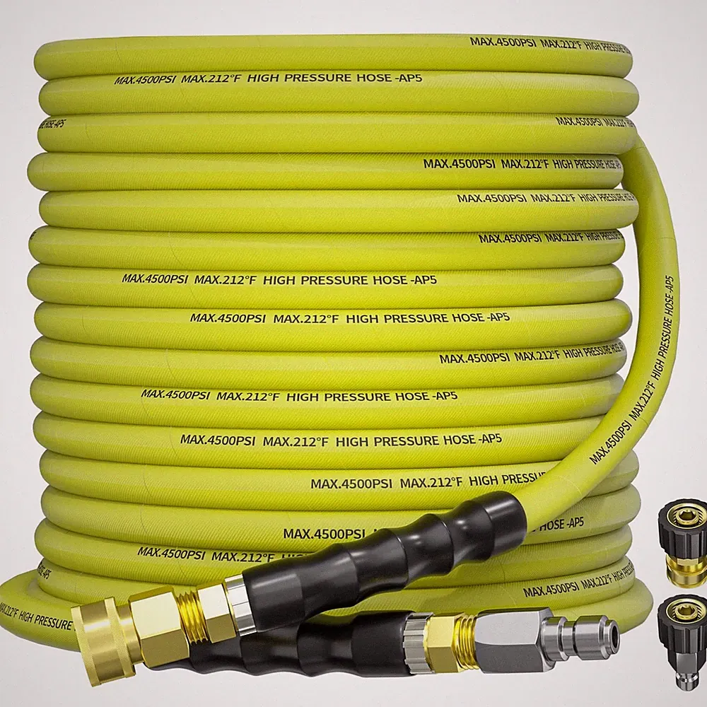 Pressure Washer Hose 50FT 3/8" for Cold and Hot Water 212°F, with Swivel Qu