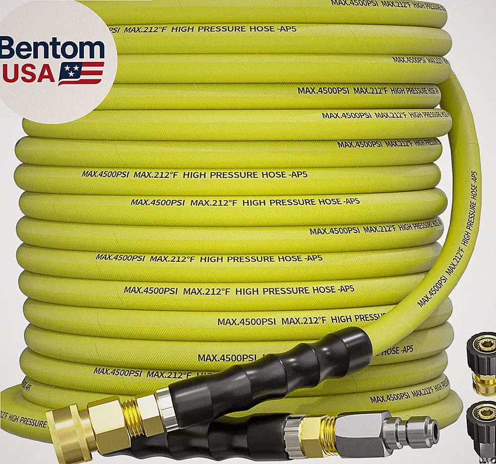 Pressure Washer Hose 50FT 3/8" for Cold and Hot Water 212°F, with Swivel Quick C