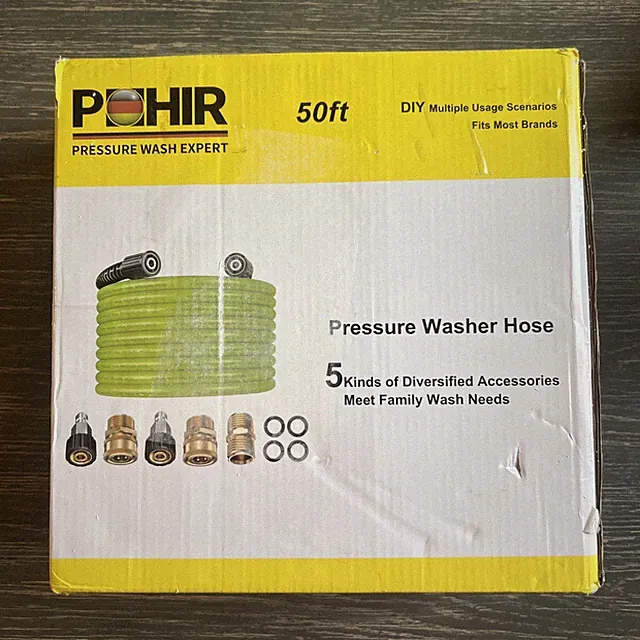 Pressure Washer Hose 50FT with 1/2 Inch Quick Connect with Adapters & Washers