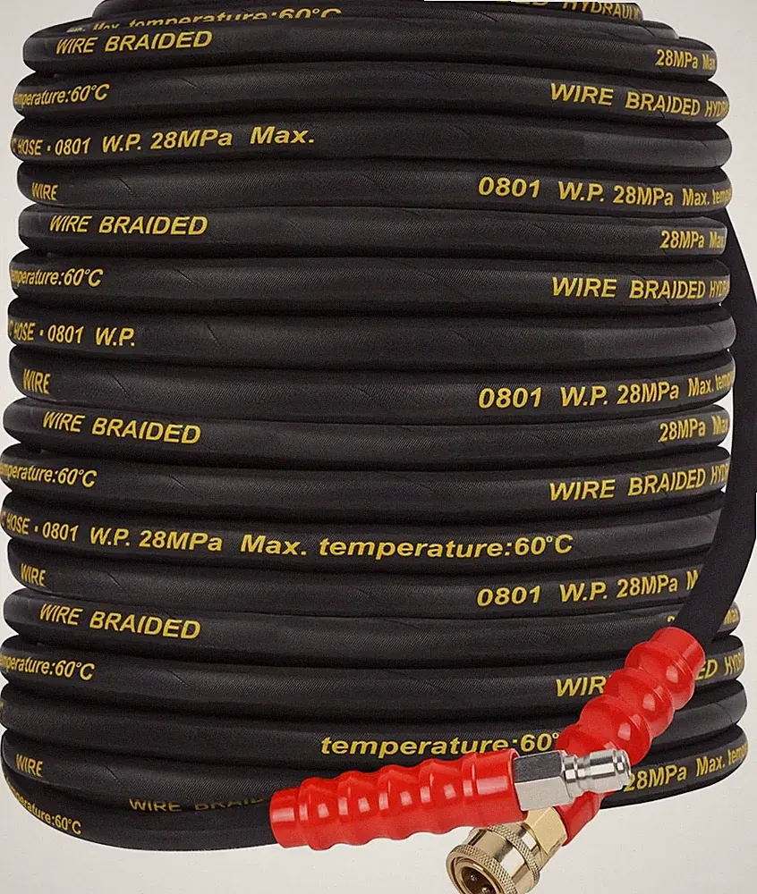 Pressure Washer Hose 50FT with 3/8 Inch Quick Connect, High Tensile Wire