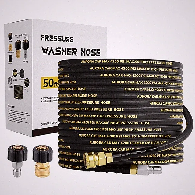 Pressure Washer Hose 50ft With 3/8 Inch Quick Connect Kink Resistant High Tensil