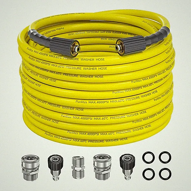Pressure Washer Hose 50FT with M22-14/15 Fittings, 1/4 Inch Kink Resistant Re...