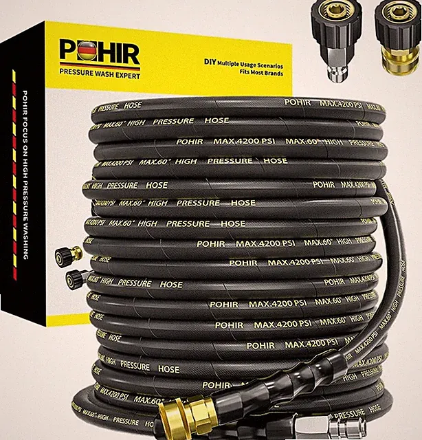 Pressure Washer Hose 70ft with 3/8" Quick Connector, High Tensile Wire Braided