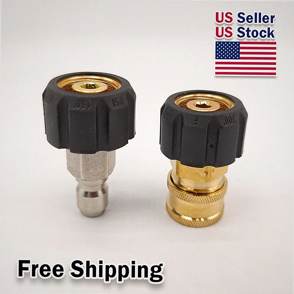 Pressure Washer Hose Adapter Set M22 to 3/8 Quick Connect For Power Washer Hose
