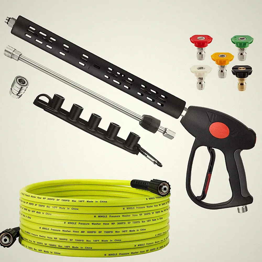 Pressure Washer Hose and Gun Kit, 25FT Power Wash Hose with 5 Tips