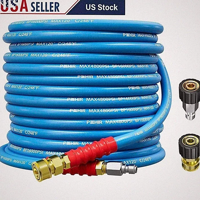 Pressure Washer Hose Kink Resistant Heavy Duty 16000 PSI Flexible Durable Tool