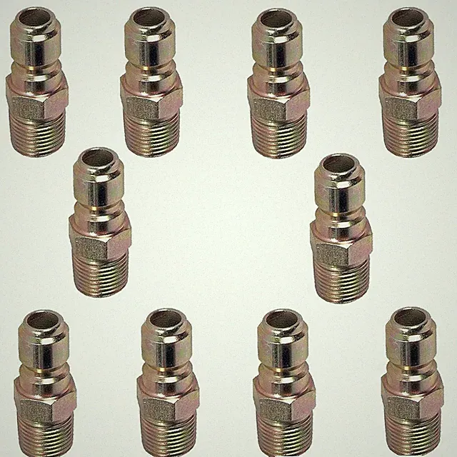 Pressure Washer Hose Quick Connect Coupler Plug 3/8" MPT - 10 Pack