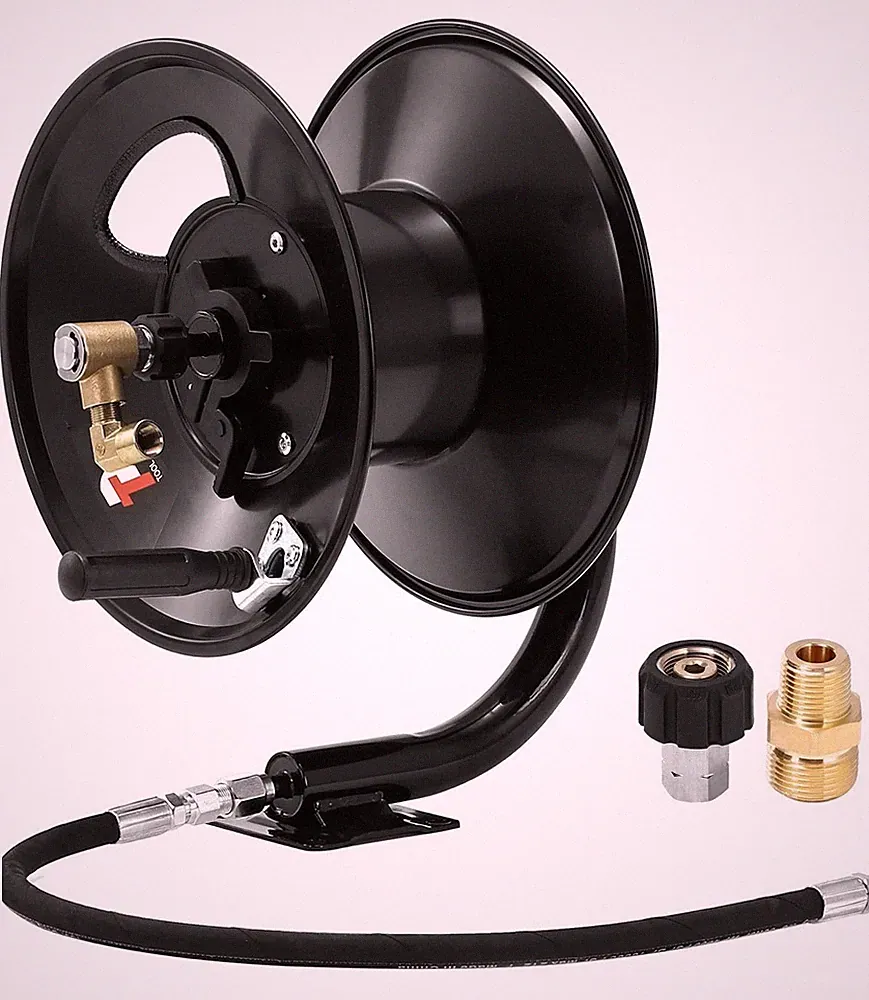 Pressure Washer Hose Reel, 100 FT Heavy Duty Steel Hose Reel for Power Washer