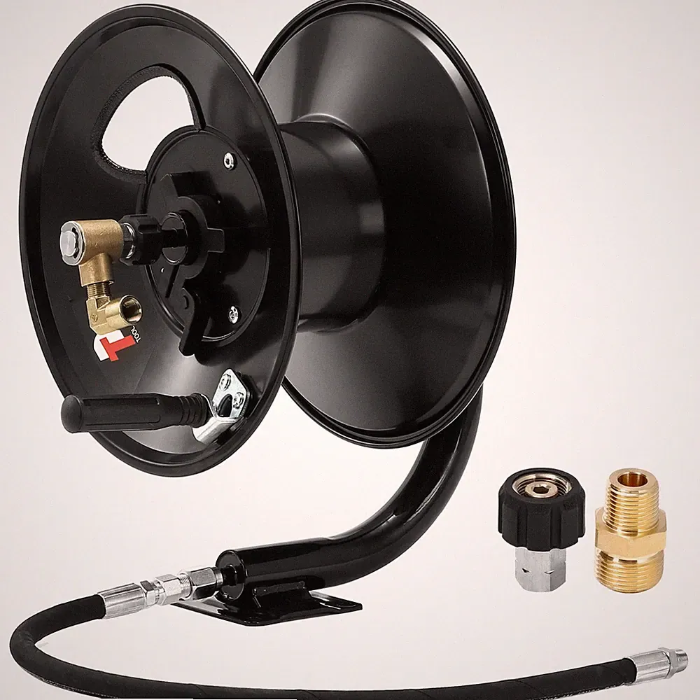 Pressure Washer Hose Reel, 100 FT Heavy Duty Steel Hose Reel for Power Washer