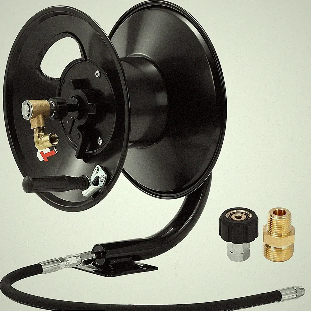 Pressure Washer Hose Reel 100 FT Heavy Duty Steel Tool Daily JT087-1 Power