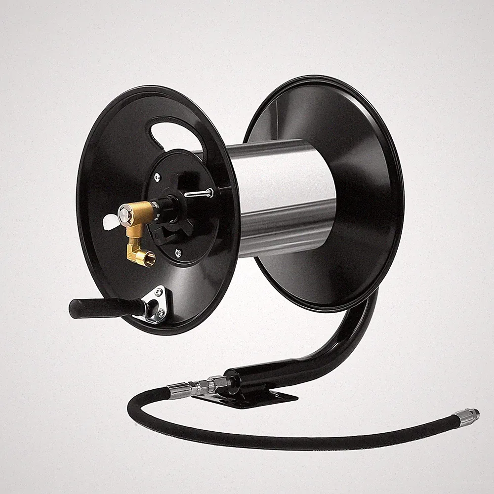 Pressure Washer Hose Reel 100ft Capacity 4000 PSI Heavy Duty Power Washer Hose