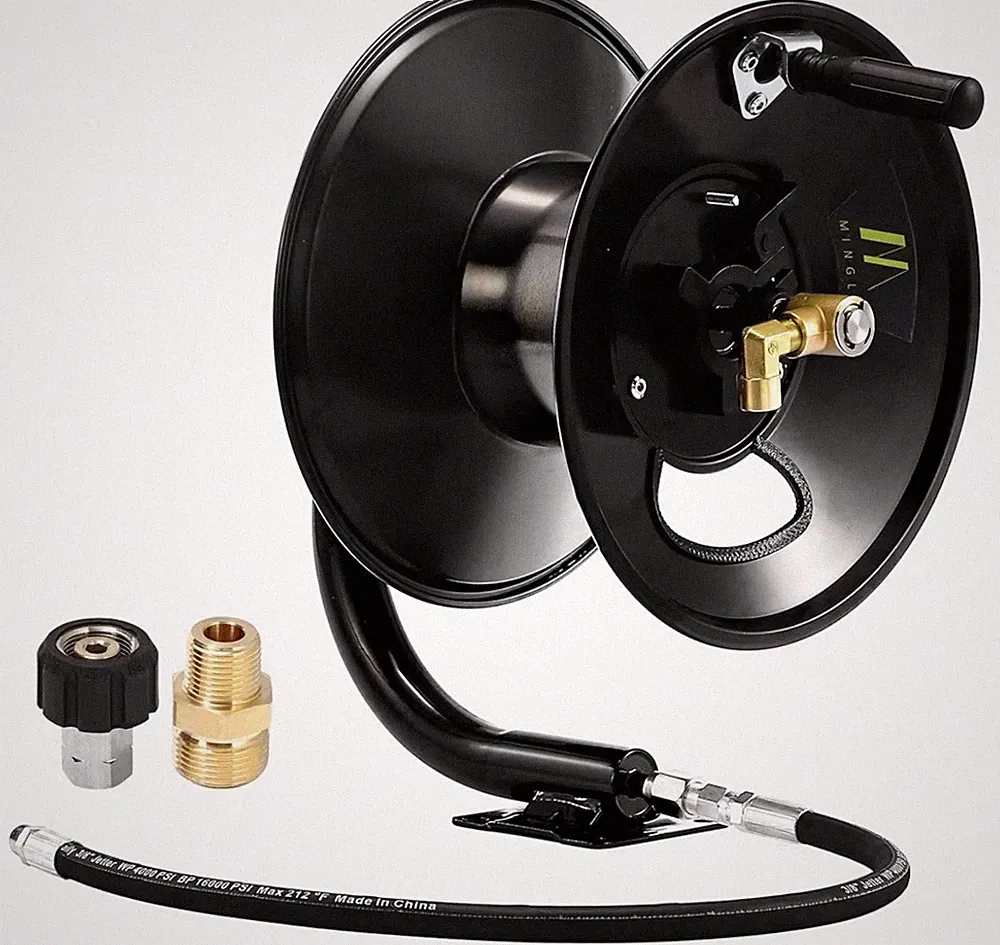 Pressure Washer Hose Reel 100ft x 3/8in / 150ft x 1/4in 4000 PSI | New Open Box