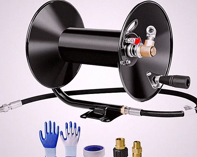 Pressure Washer Hose Reel 100Ftx3/8”/130Ftx1/4”, 4000PSI Heavy Duty Power Washer