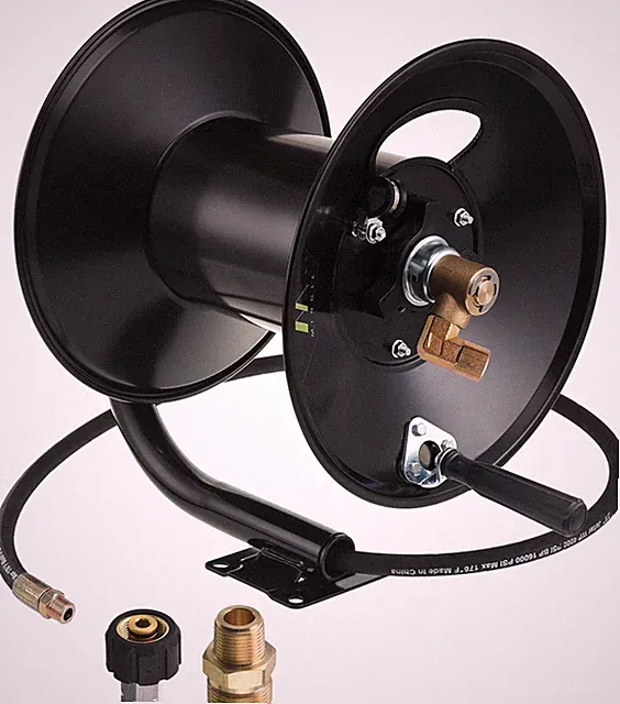 Pressure Washer Hose Reel 150Ft Heavy Duty Steel Manual Crank Reel 3/8" 4000 PSI