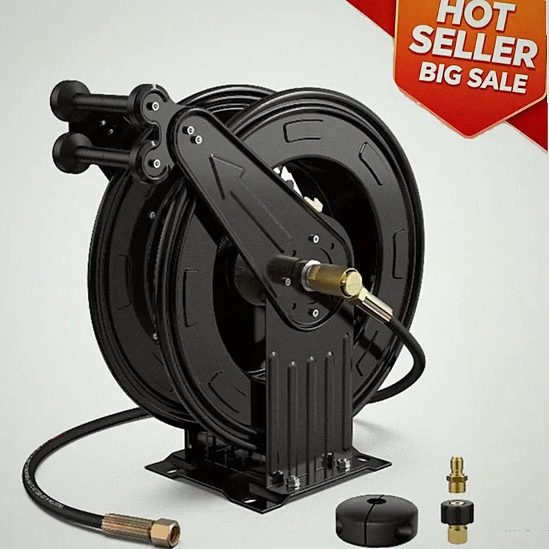 Pressure Washer Hose Reel, 3/8 in x 50 ft Retractable Pressure Washer Reels