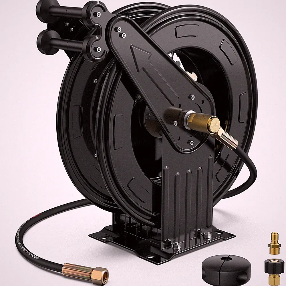 Pressure Washer Hose Reel, 3/8 in x 50 ft Retractable Pressure Washer Reels