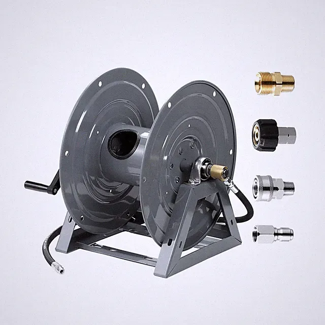 Pressure Washer Hose Reel, 300FT x 3/8" Heavy Duty Hose Reel, Manual Crank Po...