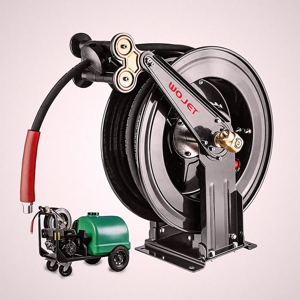 Pressure Washer Hose Reel 50 ft x 3/8 in, Retractable Hose Reel for Water/Air...