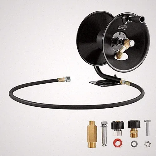 Pressure Washer Hose Reel 50 ft x 3/8 inch Steel Wall Floor Mount 4000PSI