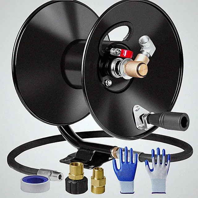 Pressure Washer Hose Reel 50ftx3/8” / 65ftx1/4”, 4000PSI Heavy Duty Power Was...