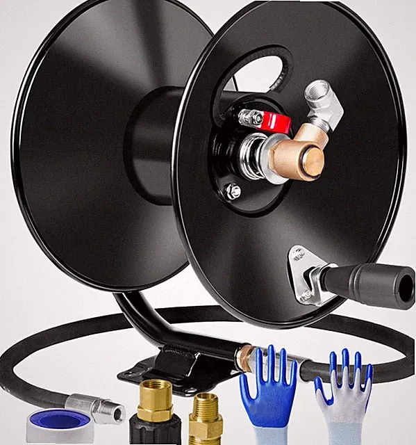 Pressure Washer Hose Reel 50Ftx3/8” / 65Ftx1/4”, 4000PSI Heavy Duty Power Washer